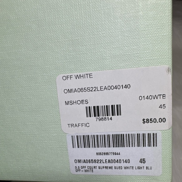 Off-White 3.0 Off Court Supreme Sneakers Blue Suede Leather Shell HighTop Virgil - Picture 10 of 10